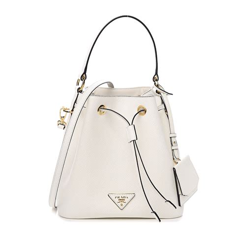 prada saffiano handbag white.